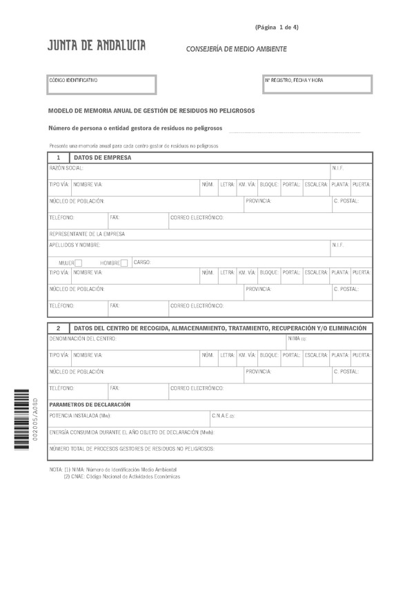 Formulario Jr103 Decreto 73/2012, de 20 de marzo, por el que se aprueba el